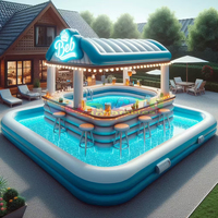Plateforme de Loisirs Flottante Gonflable pour Piscine Extérieure de Grande Taille Portable pour Fêtes Certifiée CE en PVC de 0,9 mm pour le Divertissement