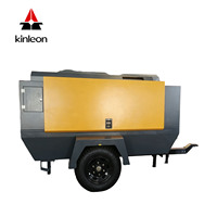Compresseur d'air diesel à vis portable et durable 375CFM 8 bars monté sur remorque pour l'exploitation minière et la construction Marque chinoise