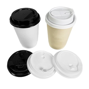 Tapa de papel negra Longworld de doble pared de 60 mm, 30 mm, 70 mm, 80 mm, 90 mm, 4 oz, sin fugas, de PET, CPLA, PP para vasos de papel - Product Image 1