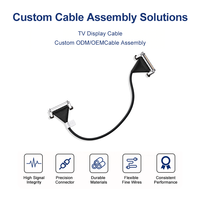 Câbles LVDS personnalisés OEM, assemblages de câbles d'affichage 51P à pas de 0,5 mm avec gaine en PVC pour moniteur industriel et panneau LCD