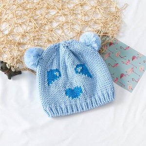 Chapeau Jacquard Classique Ours Coccinelle pour Enfants 100% Acrylique Bleu <span class=keywords><strong>Rouge</strong></span> Design Contrastant Unisexe pour Garçons Filles Épais et Chaud Automne - Product Image 4