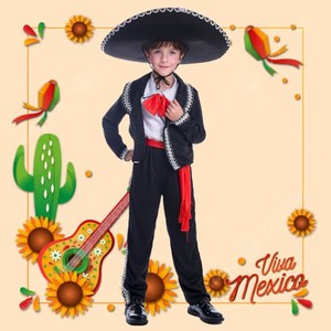 Meilleures ventes traditionnel mexicain ethnique Mariachi Amigo danseur enfants garçons Halloween carnaval fête Costumes - Product Image 6