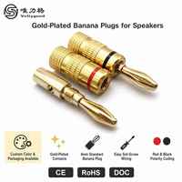 Boîtier en aluminium plaqué or 24 carats, contact en laiton, adaptateur audio et vidéo mâle 1P 4 mm avec fiche banane