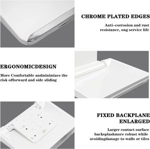 Siege De Douche Mural Blanc Tabouret De Douche Chaise De Douche De Salle De Bain Antiderapante Flexible Facile a Nettoyer - Product Image 4