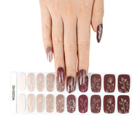 Autocollants de vernis à ongles en gel 2D Halal à motif floral printanier, effet œil de chat, pour Noël, bandes de vernis UV imperméables à faire soi-même, livraison gratuite