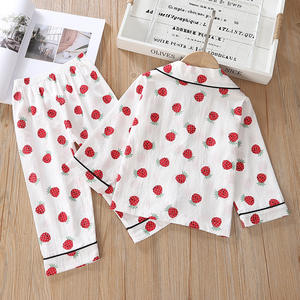 Ropa de Bebé, Conjunto de Dormir para Niñas, Pijamas con Estampado de Fresas de China - Product Image 2