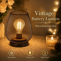 Lanterne de camping LED portable, alimentée par batterie, flexible, écologique, style vintage rétro, lumière d'ambiance simple pour l'extérieur, tente, patio, jardin