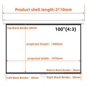 Écran de projection autobloquant de 100 pouces, monté au mur, écran blanc haute définition, pour le bureau et la maison - Product Image 6
