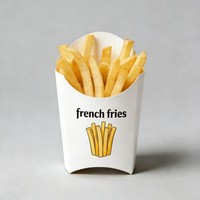 Boîte d'emballage alimentaire personnalisée pour frites, en papier kraft pliable de qualité alimentaire, pour la restauration rapide, les déjeuners à emporter, les frites, les chips, les plateaux