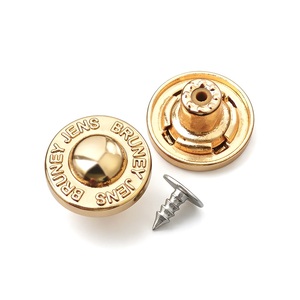 Golden Plating Jeans <b>Buttons</b> and Rivets Zamac Custom Brand Logo Pattern Metal Jean Jacket <b>Buttons</b> for Jeans Denim Clothing - Product Image 5