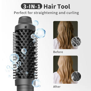 Lisseur et boucleur multifonctionnel 3-en-1 transfrontalier à chauffage rapide pour cheveux secs, avec peigne volumisant électrique - Product Image 3