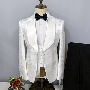 Trajes De Hombre africain <span class=keywords><strong>bleu</strong></span> marine <span class=keywords><strong>manteau</strong></span> pantalon affaires 3 pièces marié hommes costumes de mariage <span class=keywords><strong>pour</strong></span> hommes coupe ajustée - Product Image 4
