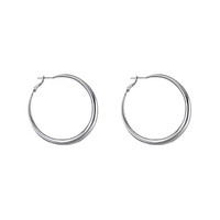 Boucles d'oreilles créoles épaisses pour femmes, en alliage or et argent, grandes boucles d'oreilles circulaires, vente en gros