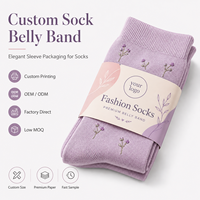 Manchon d'emballage jetable en papier pour chaussettes, personnalisé, écologique, aseptique, fait main, vente en gros