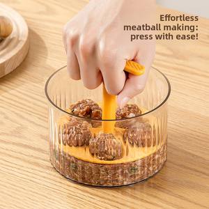 Presse à boulettes de viande et de poisson manuelle brevetée, conception monobloc, pour usage domestique, préparateur de boulettes, outil de cuisine pour aliments pour bébés <span class=keywords><strong>ZX22</strong></span> - Product Image 2