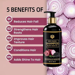 Shampoo Herbal à l'Oignon Rouge Naturel et à l'Huile de Nigelle Favorisant la Croissance et la Force des Cheveux, <span class=keywords><strong>Anti</strong></span>-Pelliculaire - Product Image 3