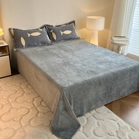 Housse de couette personnalisée à impression numérique, drap en velours de lait, taie d'oreiller grise, ensemble de literie textile pour la maison