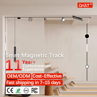 Rail lumineux magnétique ultra-fin en aluminium de 5 mm avec gradation TUYA/Zigbee, design moderne pour l'éclairage intérieur commercial