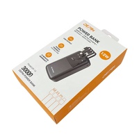 Boîte d'emballage personnalisable pour batterie externe mobile, en papier métallisé doré, structure rigide, gaufrage, design recyclable
