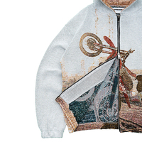 Fabricant chinois de vêtements streetwear rapides : Manteau zippé, Sweat-shirt jacquard tissé, Sweat à capuche tapisserie, Veste homme personnalisée