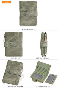 Cartera Pequeña de Lona Personalizada para Mujer, Billetera para <span class=keywords><strong>Dama</strong></span>, Porte Monnaie, Carteras Delgadas Bifold para Mujer, a la Moda - Product Image 4