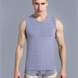 Débardeur ajusté sans manches pour <span class=keywords><strong>homme</strong></span>, coupe épaules larges, pour jeunes hommes, sport et fitness, couleur unie, style polyvalent, débardeur moulant, T-shirt pour parent - Product Image 3