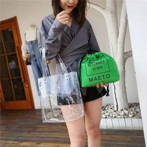 Sac de plage coréen tendance pour femme, à porter à la main ou en bandoulière, sac mère-enfant transparent en gelée, nouveau style estival - Product Image 3