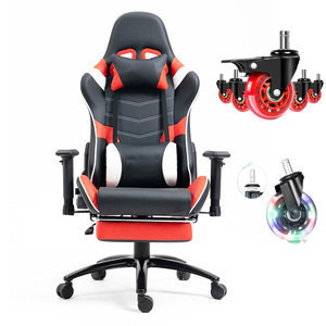 เก้าอี้เกมมิ่งปรับระดับได้ รุ่น Free Sample Chaise Gaming Computer E Sport Chair  แบบพนักพิงสูง สำหรับเล่นเกมส์และทำงาน  สีแดง พร้อมที่พักเท้า - Product Image 2