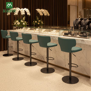 كرسي بار عصري من الفولاذ المقاوم للصدأ لمحل المجوهرات، مكتب استقبال ذهبي قابل لتعديل الارتفاع ودوار - Product Image 3