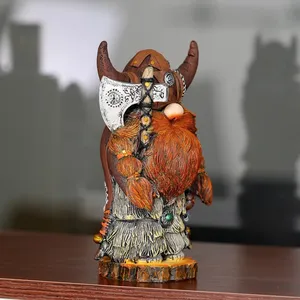 Figuras de Poliresina, Estatua de Guerrero <span class=keywords><strong>Vikingo</strong></span> Nórdico, Gnomo de Jardín, Muñeco Enano, Adornos de Elfos, Decoración para Exteriores - Product Image 2