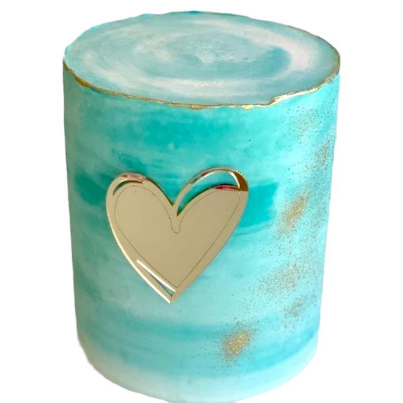 Cuore Specchio Dorato (circa 8 cm) - Include 10 pezzi