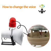 Sirena Estroboscópica con Altavoz, DC12V 20W, Reproductor MP3, USB, Alarma con Luz y Sonido para Interiores y Exteriores, Seguridad, OEM, ODM