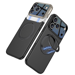 Coque de téléphone magnétique ultra-fine Ckk pour iPhone 17 Pro Max, antichoc et support rotatif, compatible charge sans fil, protection de l'objectif de l'appareil photo, en PC - Product Image 4