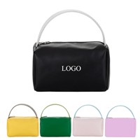 Trousse de Toilette et Maquillage Professionnelle Ronde en Cuir PU, Imprimée Personnalisée, Marque Privée, Cosmétiques Rouge Violet