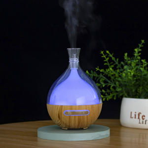 JCSY-311 Aroma <b>Diffuser</b> 80Ml USB Portable Humidifier Transparent <b>Tea</b> Gray Wood Base Home Desk Essential Oil <b>Diffuser</b> - Product Image 3