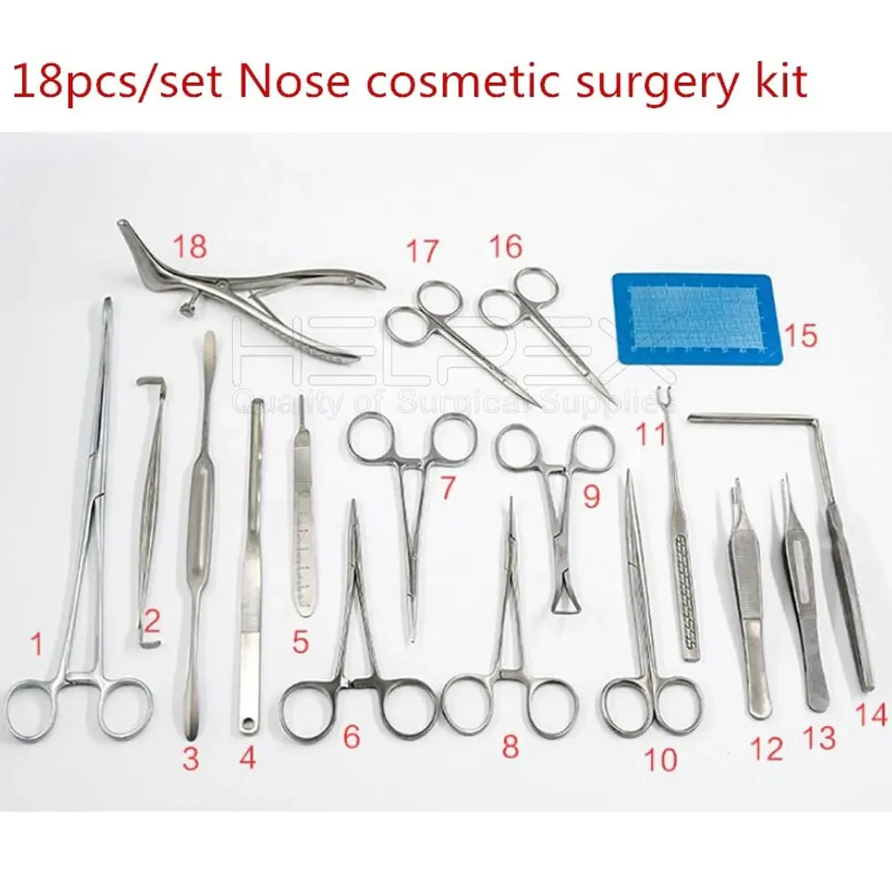 鼻鼻形成術器具セット18個高品質美容手術キット手術器具セットrib骨軟骨剥離キット