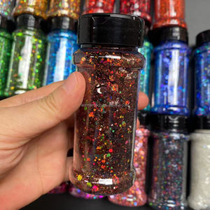 Bouteille shaker vide en polyester holographique de 2 oz pour paillettes, cosmétiques et paillettes épaisses de 2 oz - Product Image 6