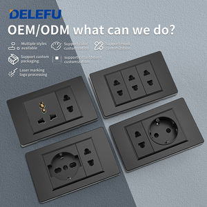 DELEFU Panel PC hitam standar EU Italia 2-pin Universal dan Schuko soket dinding - Product Image 5