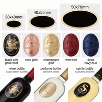 Oval Elektroform Metal Parfüm Şişesi Etiketi Altın Kabartmalı Kalkan Tasarımlı Şarap Etiketi Özel Logo