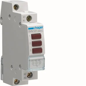 SVN127 compatibile con Hagers 1 indicatore luminoso triplo 230V AC 3 LED rossi 1 modulo DIN - Product Image 1
