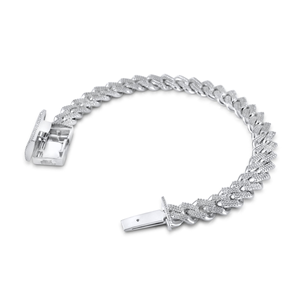 Bracelet Classique en Diamants de Laboratoire VVS, Maille Cubaine, Coupe Ronde Brillante, Bijoux Fins de Luxe, Bracelet Tendance - Product Image 2