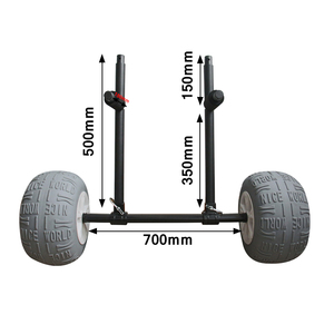 Kayak de roue de ballon multifonctionnel de <span class=keywords><strong>chariot</strong></span> de paddleboard 3-en-1 résistant avec la coque en aluminium soutient jusqu'à 200 livres - Product Image 2