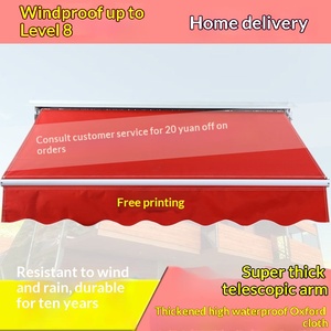 Auvent télescopique pliable extra-épais à <span class=keywords><strong>manivelle</strong></span>, protection solaire extérieure en alliage d'aluminium OSB, pour balcon, porte de magasin, tête électrique - Product Image 4
