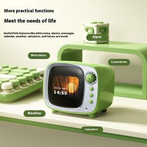 Ai Smart 8W Mini Écran Tactile pour Haut-Parleur Bluetooth <span class=keywords><strong>Radio</strong></span> Rétro Multi-Fonction Réveil Paroles Affichage Bruit Blanc Supports - Product Image 2