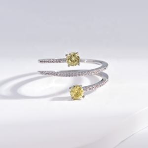 Anillo de plata de ley 925 con diseño de serpiente y piedras, chapado en oro de lujo, con circonita, personalizado, para novia, precio de fábrica. - Product Image 1