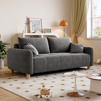 Sofa PU Berlapis Kain Gaya Modern Minimalis Persegi 2-Dudukan Tahun 2026, Desain Lurus, Cocok untuk Apartemen & Ruang Tamu Kecil