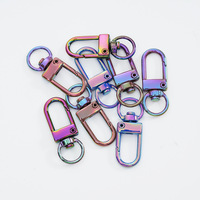 Alliage de zinc couleur AB peinture porte-clés coloré métal homard griffe fermoirs pivotants lanières déclencheur mousqueton sangle