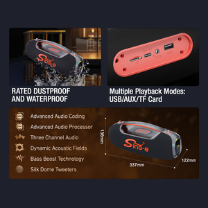 Enceinte portable professionnelle ZQS-X1 BT5.3, <span class=keywords><strong>son</strong></span> stéréo 60W avec basses profondes, étanche IPX pour extérieur et fêtes à domicile - Product Image 6