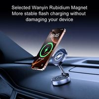 Support de téléphone magnétique rotatif à 360°, support de téléphone magnétique pliable avec chargeur sans fil pour voiture, salle de sport, miroir, douche