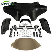 RACEPRO Moto Avant Batwing Carénage Pare-Brise Fit Pour Harley Softail Deluxe Fatboy Heritage Classic Yamaha V Star 1100 650